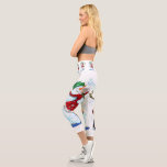 Happy Snowman and Girl Dance Tango Christmas Party Capri Leggings<br><div class="desc">Happy Snowman and Girl Dance Tango Christmas Party Fun Cartoon Drawing - Choose / Add Your Unique Text / Name / Colour - Make Your Special Gift - Resize and move or remove and add elements / text with customisation tool ! Drawing and Design by MIGNED. Please see my other...</div>