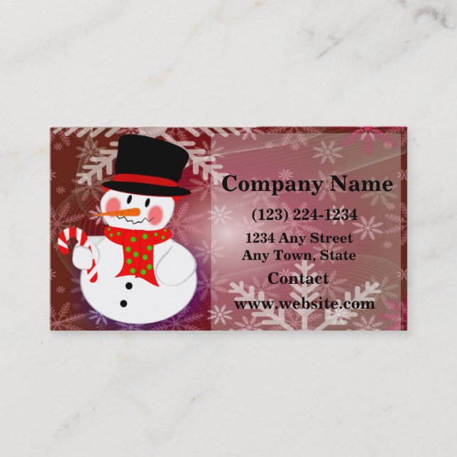 Happy Snowman Business Card (Front)