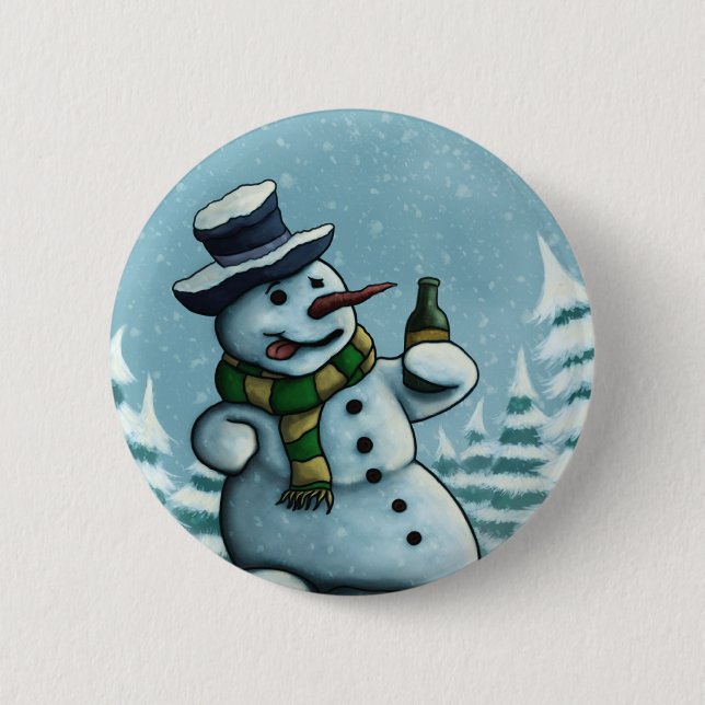 happy snowman button (Front)