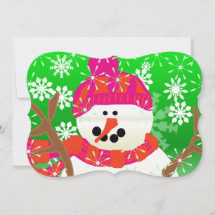 Happy Snowman Christmas Holiday Card