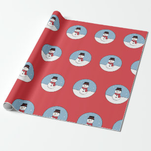 Happy Snowman Christmas Holiday  Wrapping Paper