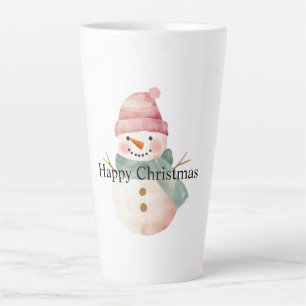 Happy Snowman Christmas Latte Mug