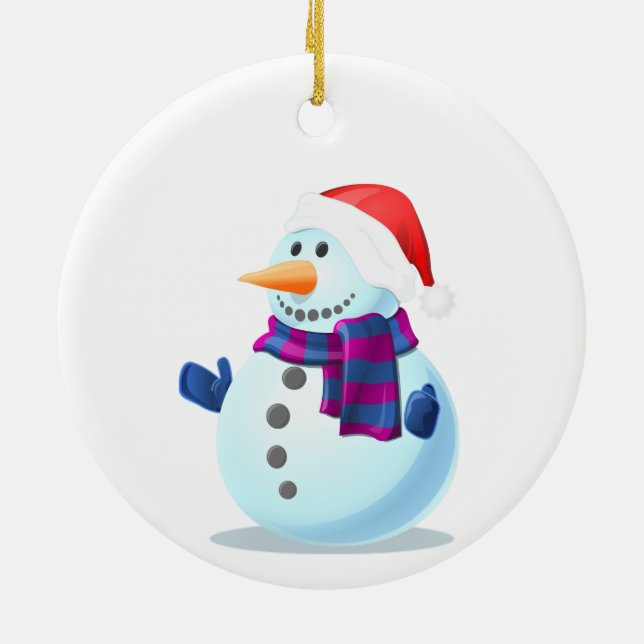 Happy Snowman Christmas Ornament (Back)