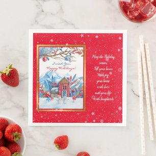 Happy Snowman Customise Napkin