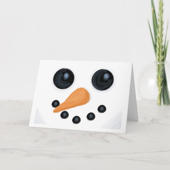 Happy Snowman Face Card (Front)
