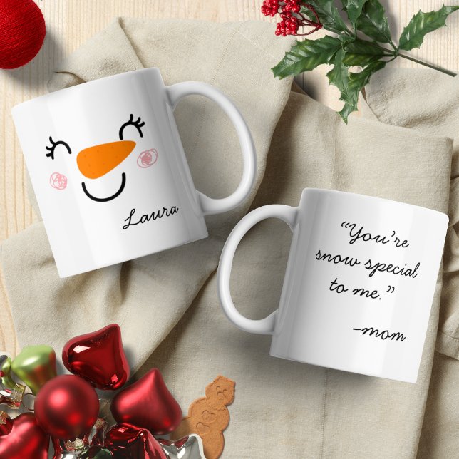 Happy Snowman Face Coffee Mugs From Mum (Creator Uploaded)