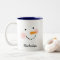Happy Snowman Face Green Custom Name