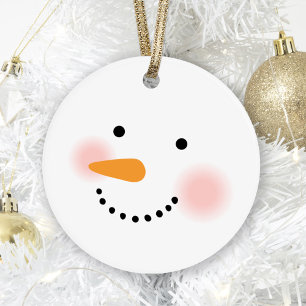 Happy Snowman Face Ornament