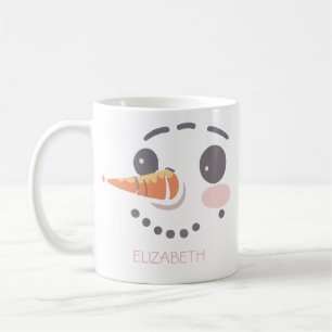 Happy Snowman Face Personalised Gift Coffee Mug