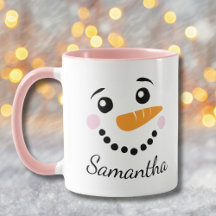 Happy Snowman Face Personalised Name Christmas