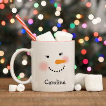 Happy Snowman Face Personalized Name Holiday
