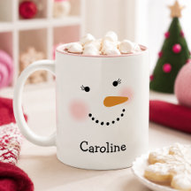 Happy Snowman Face Personalized Name Holiday