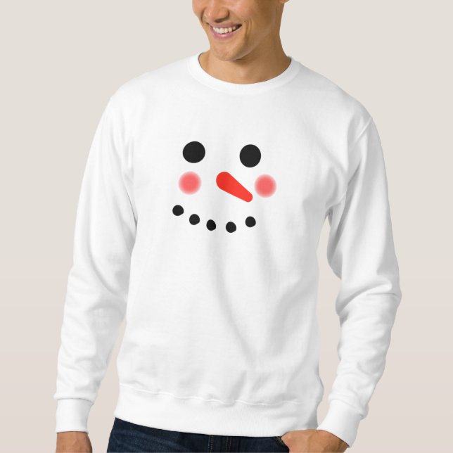 Happy Snowman Face  Sweatshirt (Front)