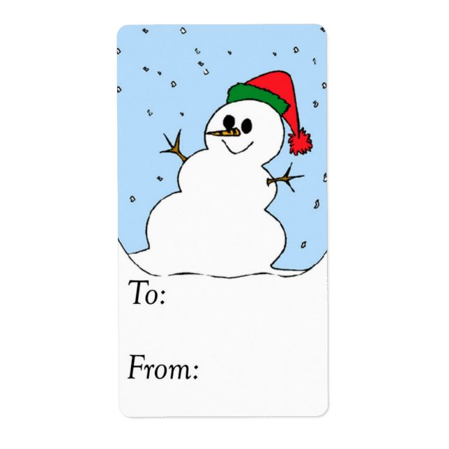 Happy Snowman Gift Tag (Front)