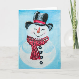 Happy Snowman Greeting Card