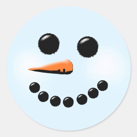 Happy Snowman Holiday Classic Round Sticker
