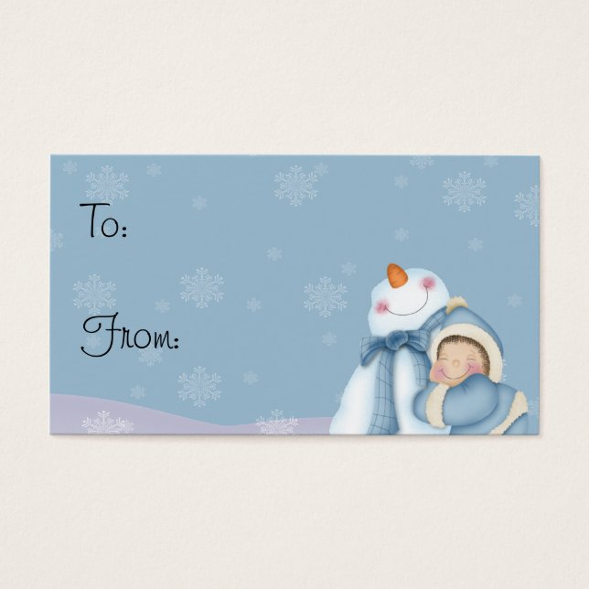 Happy Snowman - Holiday Gift Tags (Front)