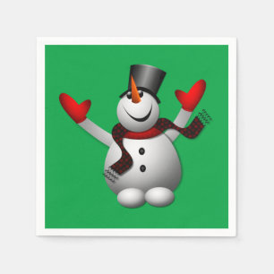 Happy Snowman Holiday Party Napkin