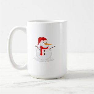 Happy Snowman in a Santa Hat Coffee Mug
