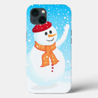 Happy Snowman iPhone 13 Case-Mate Case