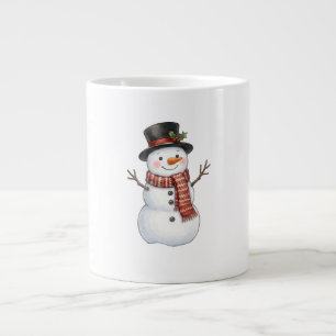 Happy Snowman Large Coffee Mug