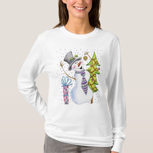 Happy Snowman Long Sleve T - Christmas Jumper T-shirt - 21.60 Happy Snowman Long Sleve T - Christmas Jumper T-shirt