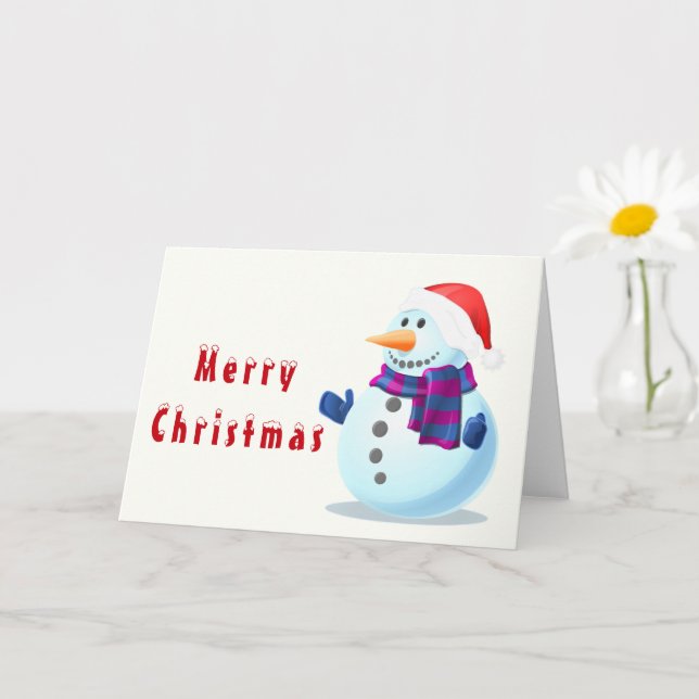 Happy Snowman Merry Christmas Card (Small Plant)