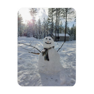 Happy Snowman original winter photography Magnet