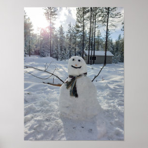 Happy Snowman original winter photography Poster