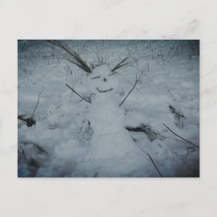 Happy Snowman Photo Postcard