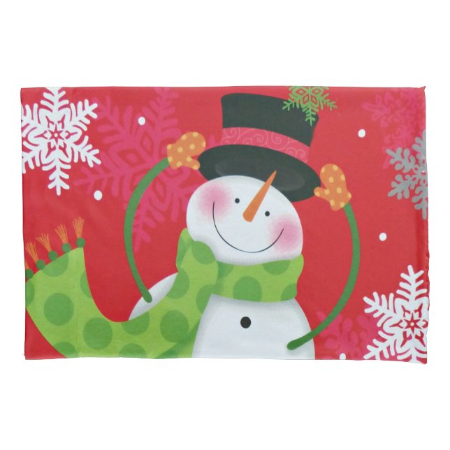 Happy Snowman Pillowcase (Front)