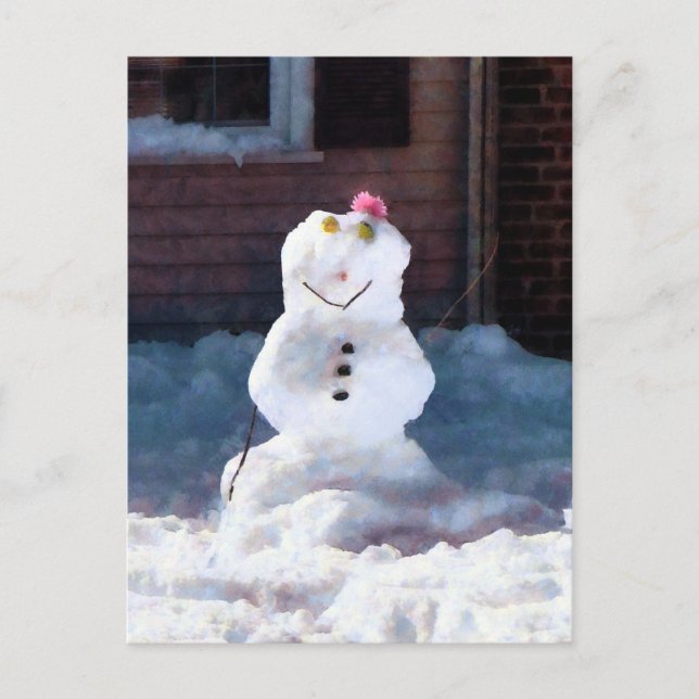 Happy Snowman Postcard (Front)