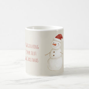 Happy Snowman Santa Hat Christmas Coffee Mug