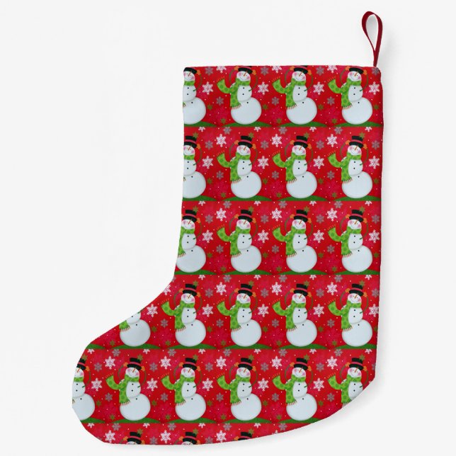 Happy Snowman Small Christmas Stocking (Back)