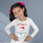 Happy Snowman T-Shirt<br><div class="desc">This design is a bright and welcoming tribute to winter fun, starring an incredibly happy snowman who looks ready for a hug. The bold, cheerful lettering adds a playful, childlike feel to the classic holiday greeting. With its vibrant colours and sweet expression, this snowman brings a rush of cosy joy...</div>