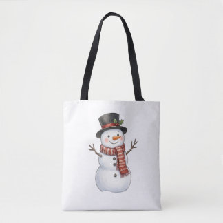 Happy Snowman Tote Bag