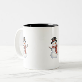 Happy Snowman Two-Tone Coffee Mug