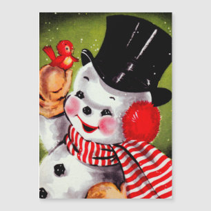 Happy Snowman Vintage Holiday Card