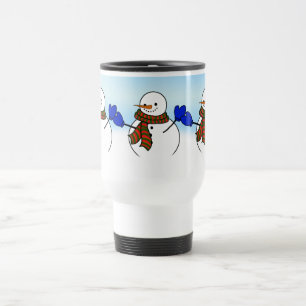 Happy Snowman w/Blue Mittens Travel Mug
