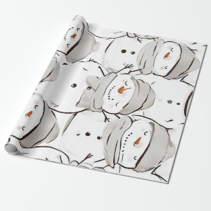 Happy Snowman Wrapping Paper