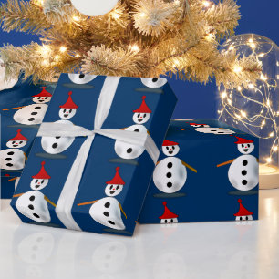Happy Snowman Wrapping Paper