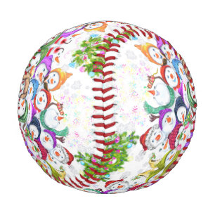 Happy Snowmans Christmas Baseball