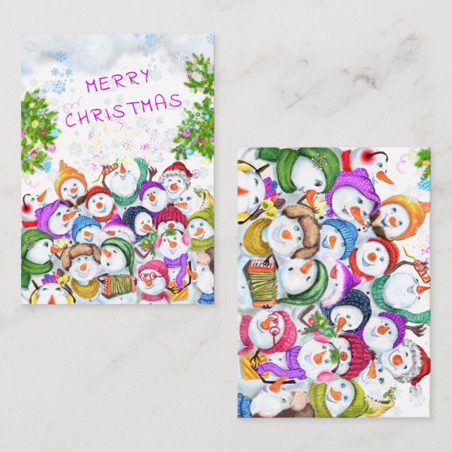 Happy Snowmans Christmas Card (Front/Back)