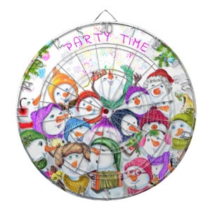 Happy Snowmans Christmas Dart Board