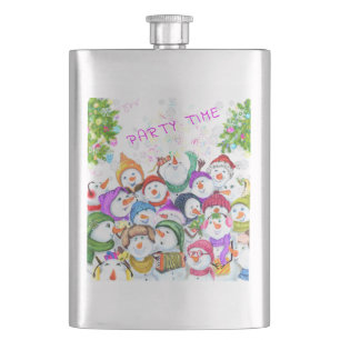 Happy Snowmans Christmas Flask