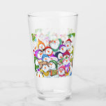 Happy Snowmans Christmas Glass<br><div class="desc">Glasses with Happy Snowmans Merry Christmas Party Funny Drawing Snowman Celebration Gifts - or Choose / Add Your Unique Text / Font / Colour - Make Your Special Glass Gift - Resize and move or remove and add elements / image with customisation tool ! - Drawing and Design by MIGNED....</div>
