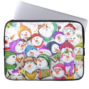 Happy Snowmans Christmas Laptop Sleeve Gift