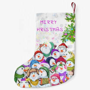 Happy Snowmans Christmas Stocking