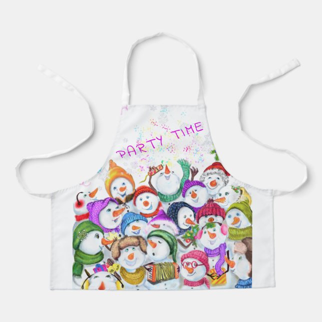 Happy Snowmans Merry Christmas Apron Gift (Front)