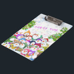 Happy Snowmans Merry Christmas Party Clipboard<br><div class="desc">Happy Snowmans Merry Christmas Party Funny Drawing Cartoon Snowman Celebration - Choose / Add Your Unique Text / Font / Colour - Make Your Special Gift - Resize and move or remove and add elements / image with customisation tool ! - Drawing and Design by MIGNED. You can also transfer...</div>